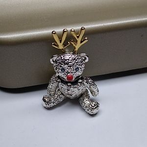 Reindeer Bear Brooch Christmas